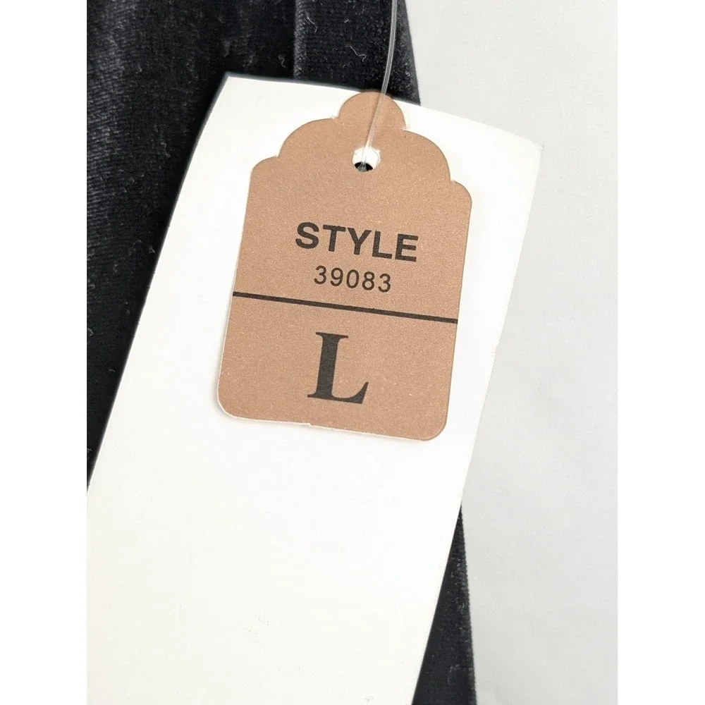 Vintage Whimsigoth Velvet Maxi Skirt Size L‎ Black Elastic Waist Dark Romantic - Picture 9 of 10